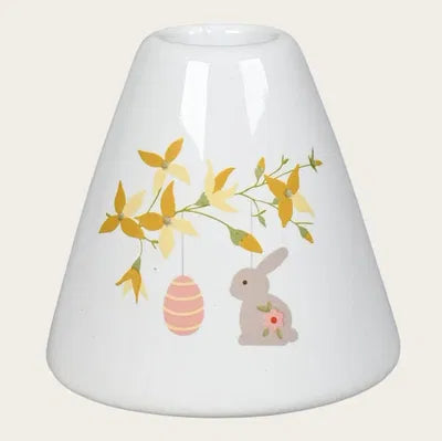 Easter candle holder, H 7cm, Porcelain, White