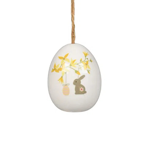 Easter egg, H 6.5 cm, White, Easter Blossom