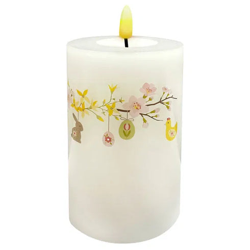 LED-ljus, H 12,5cm, Vit, Easter Blossom
