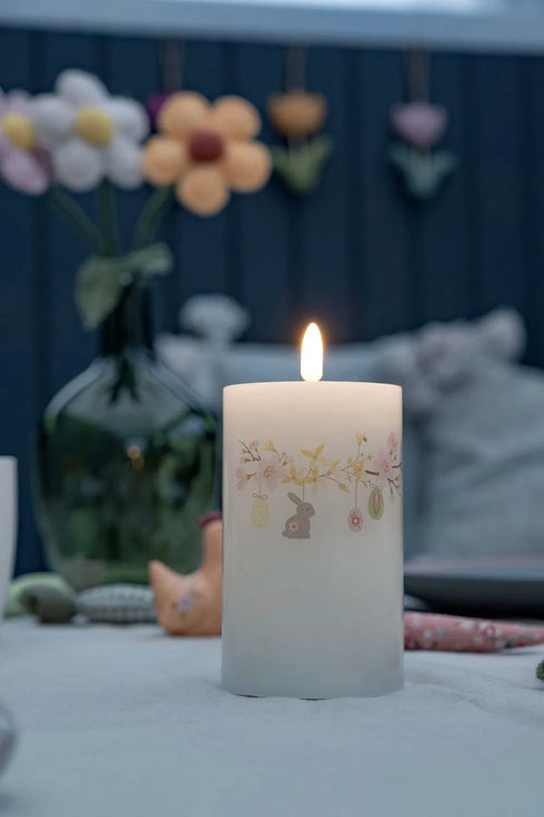 LED-ljus, H 12,5cm, Vit, Easter Blossom