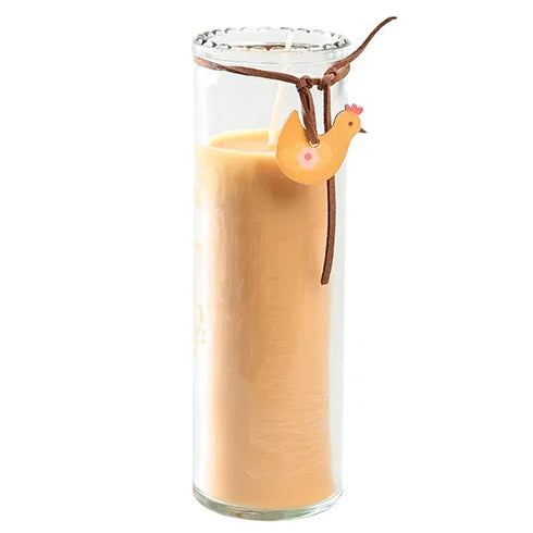 Ljus i glas H 16,5cm, Gul, Easter Blossom