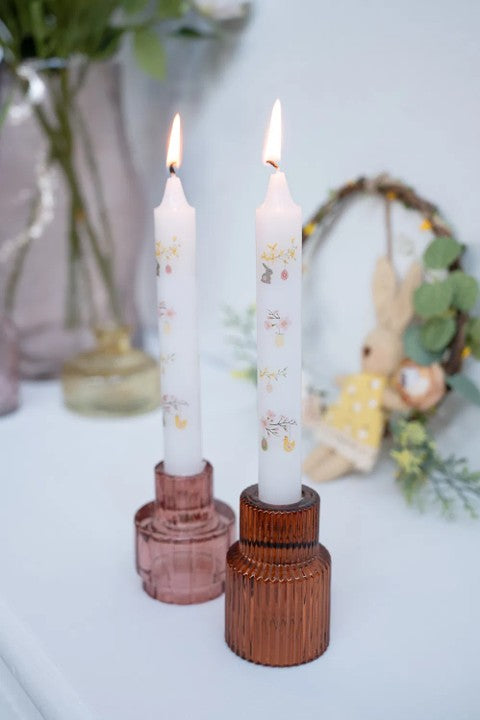 Ljus, H 17,5cm, 2/Set, Vit, Easter Blossom