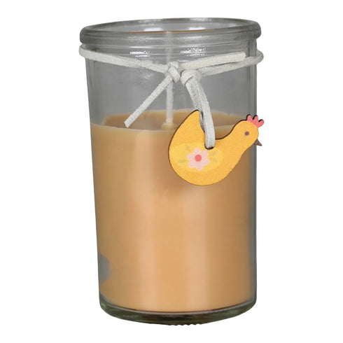 Ljus i glas H 10cm, Gul, Easter Blossom