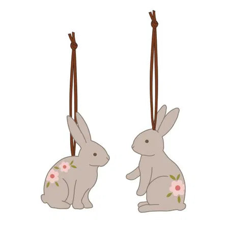 Påskharar för upphängning, H6,5cm, Grå, Easter Blossom