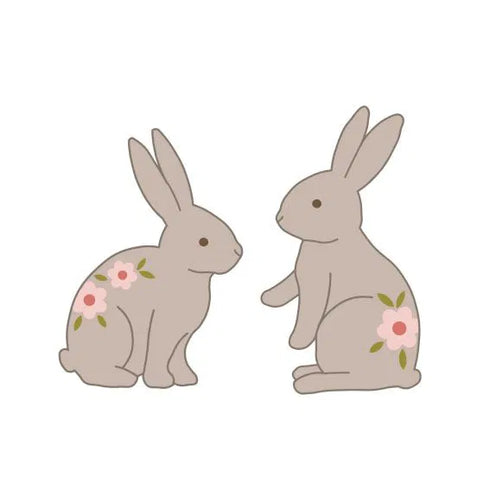 Påskharar, H6,5cm, Grå, Easter Blossom