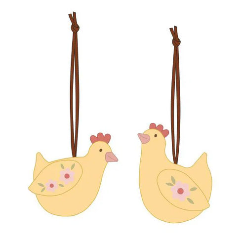 Påskkycklingar för upphängning, H6,5cm, Gul, Easter Blossom