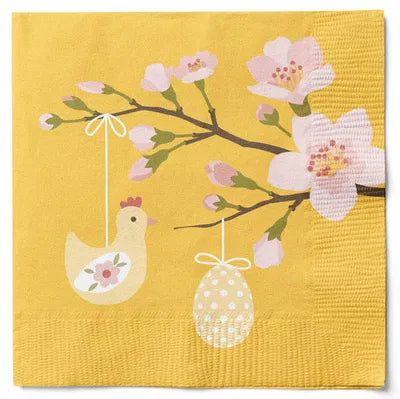Servetter, 3-lags, Gul, Påskhänge
