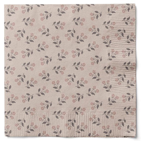 Servetter, 3-lags, Beige, Flowerdays