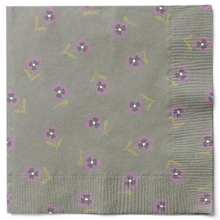 Servetter, 3-lags, Gröngrå, Flowerdays