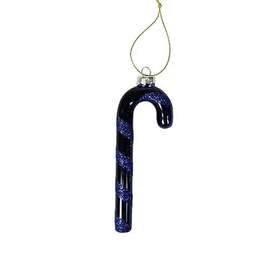 Polkagris, H13cm, Glas, Mörkblå