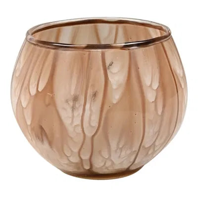 Värmeljuslykta, Dia10cm, Glas, Brun