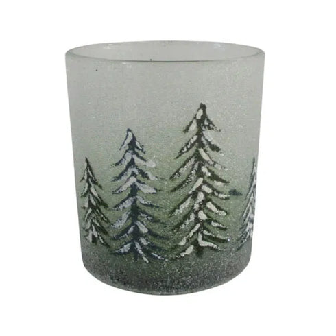 Värmeljusstake med vintergransmotiv, medium