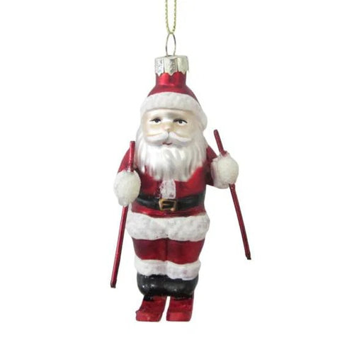 Julkula i glas Jultomte på skidor