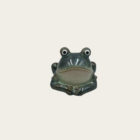 Frog, H 8.5cm, Ceramic, Blue