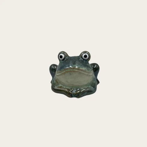 Frog, H 6cm, Ceramic, Blue