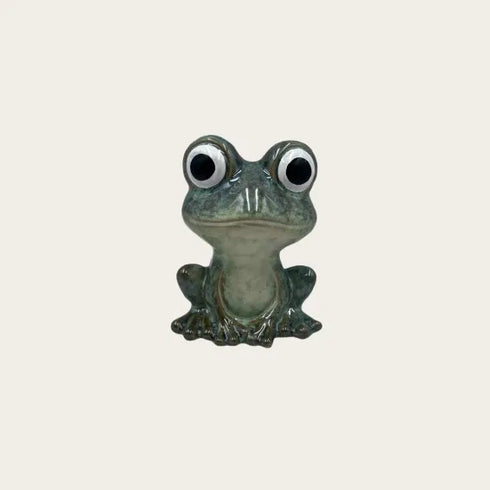 Frog, H 12cm, Ceramic, Blue