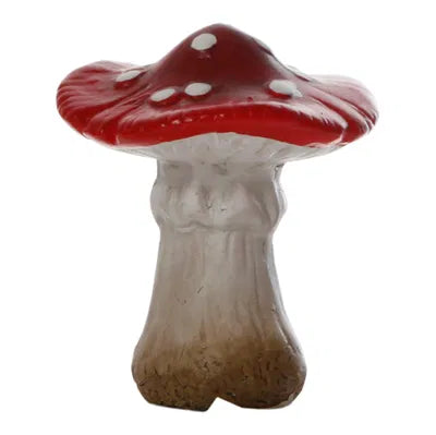 Svamp, H9,3cm Keramik, Röd/Vit