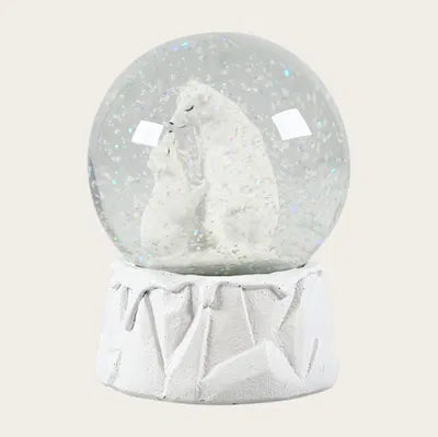 Snöglob Isbjörn, H13cm Poly, Vit