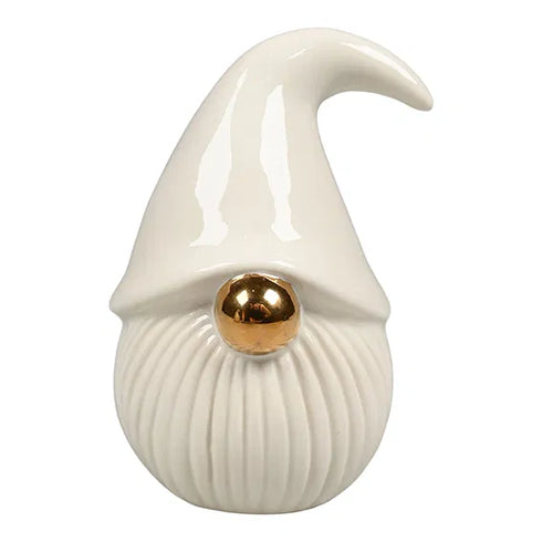 Jultomte, H 12cm, Keramik, Vit