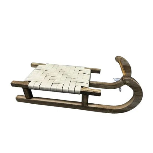 Släde, H24,5cm Trä, Brun