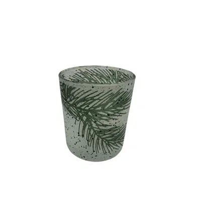 Ljuslykta granris, H8,8cm, Glas, Grå