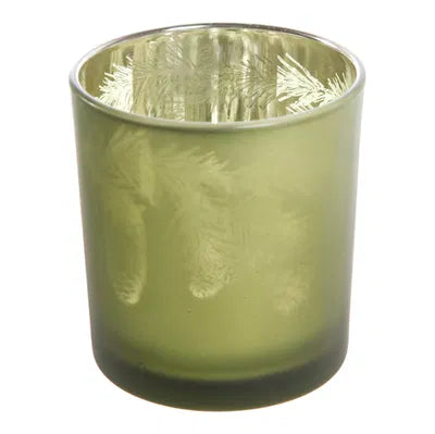 Ljuslykta, H11cm, Glas, Grön