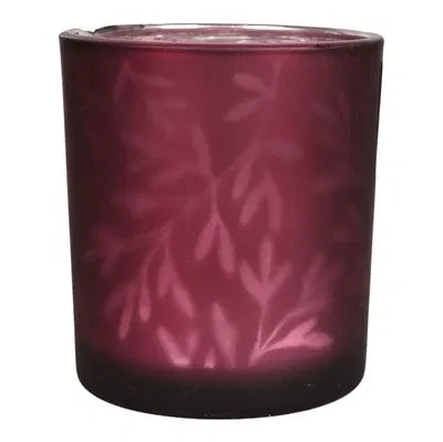 Ljuslykta, grenar, H8cm, Glas, Bordeaux