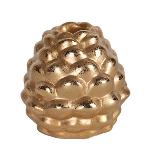 Ljusstake, kotte, H8cm, Porslin, Guld