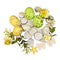 Easter egg, White/Green, yellow flower
