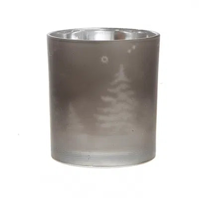 Ljuslykta, H9cm, Glas, Grå