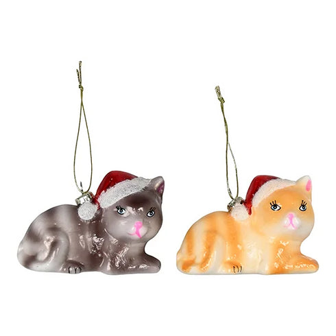 Julkula i glas Katt 2-pack
