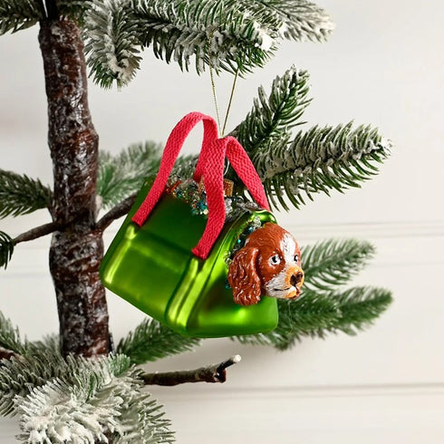 Julkula i glas Hund i väska