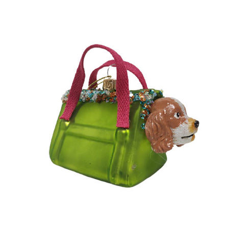Julkula i glas Hund i väska