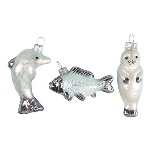 Julkula i glas Havsdjur 3-pack