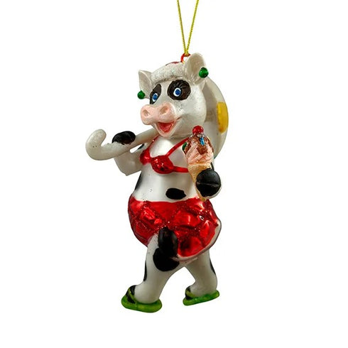 Julkula i glas Ko med parasoll