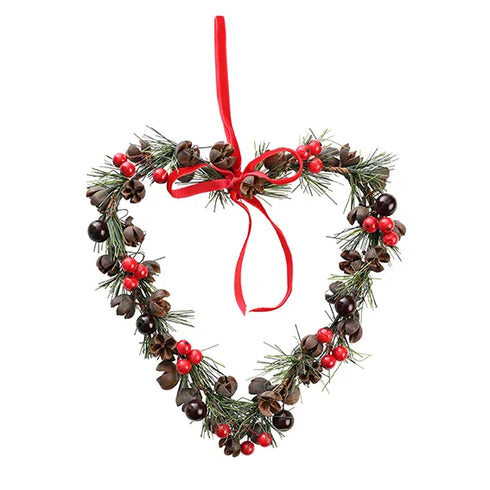 Hängande hjärta, H 21cm, Röd