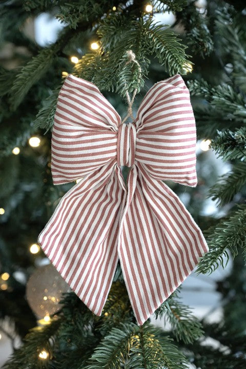 Julrosett, H 20cm, Röd/Vit