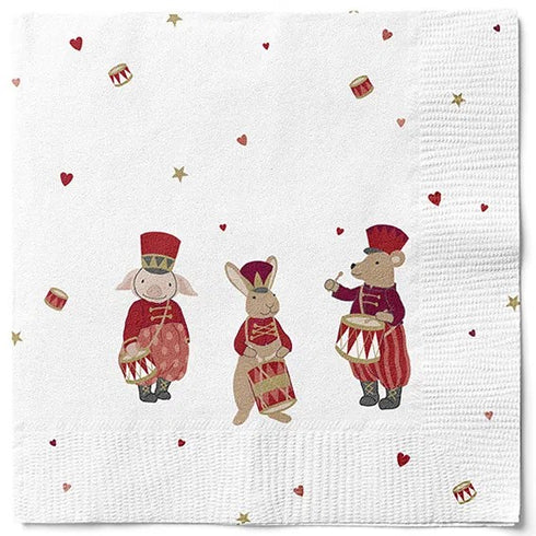 Servetter, 3-lags, Vit, Drummer