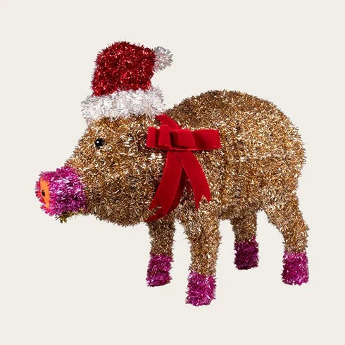 Gris med LED 100 lampor, H 46cm, Guld