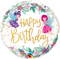 18" ROUND QX FOIL PRINT 001CT BDAY WILD FLOWER FAIRIES