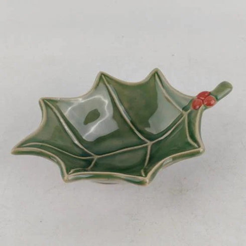 Julfat, Löv, Grönt, 17cm