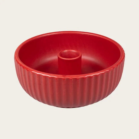Candlestick, Dia14.2cm, Dolomite, Red