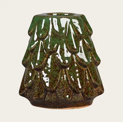 Ljusstake, H7,7cm Stengods, Brun