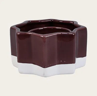 Kalenderljusstake, Dia10cm, Dolomit, Brun/Vit