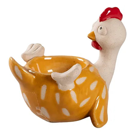 Äggkopp, H 7,6cm, B 9,4cm, D 7,5cm, Gul