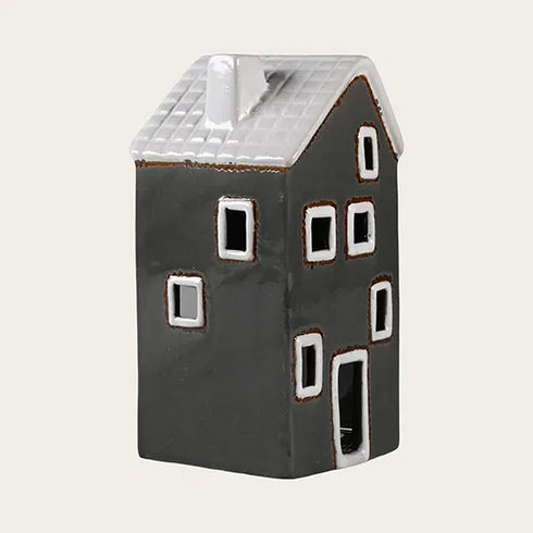 Keramikhus, Grått, H 15,5cm