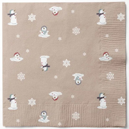 Servetter, 3-lags, Brun, Snöänglar