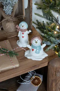 Snögubbe H9cm, Dolomit, Vit