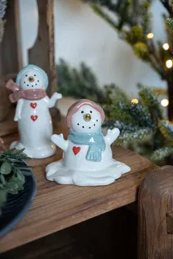 Snögubbe H9cm, Dolomit, Vit