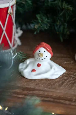 Snögubbe H5cm, Dolomit, Vit